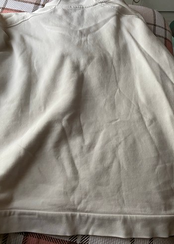 Beyaz Baskılı Pamuklu Sweatshirt - Görsel 4