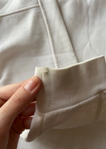 Beyaz Baskılı Pamuklu Sweatshirt - Görsel 6