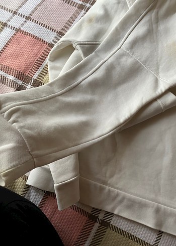 Beyaz Baskılı Pamuklu Sweatshirt - Görsel 8