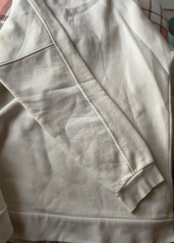 Beyaz Baskılı Pamuklu Sweatshirt - Görsel 5