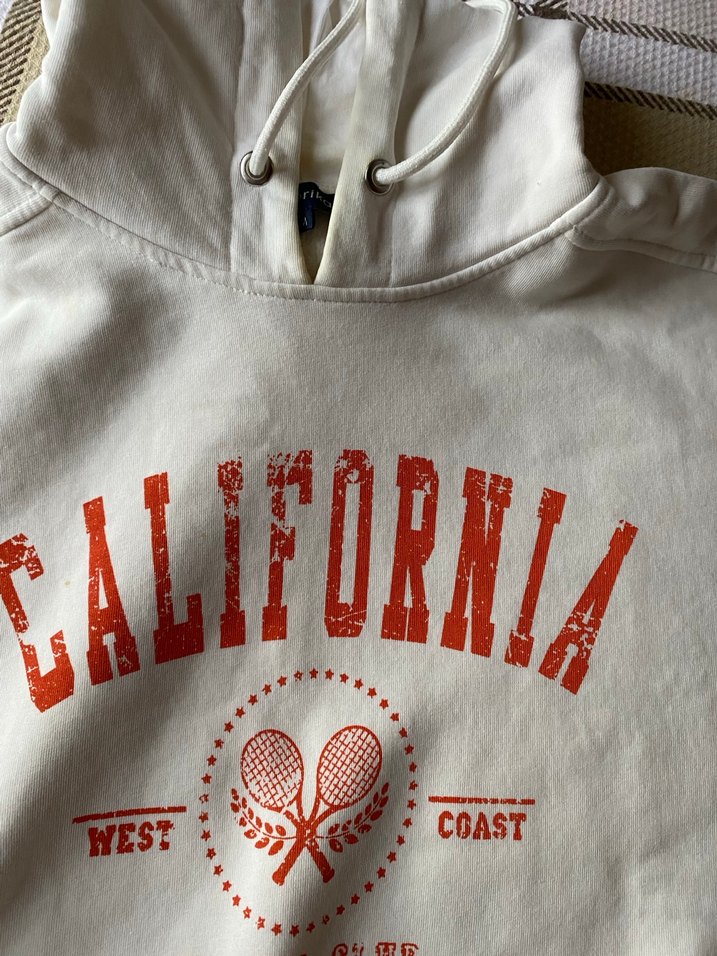 Beyaz Baskılı Pamuklu Sweatshirt - Görsel 2