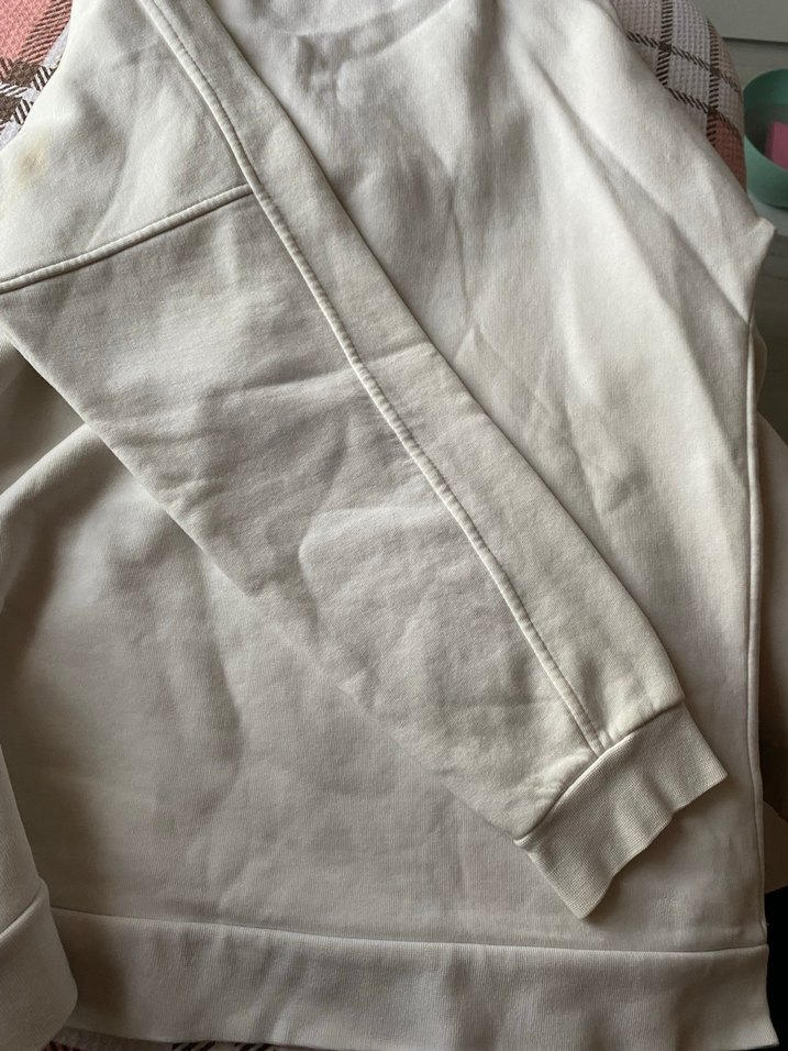 Beyaz Baskılı Pamuklu Sweatshirt - Görsel 5