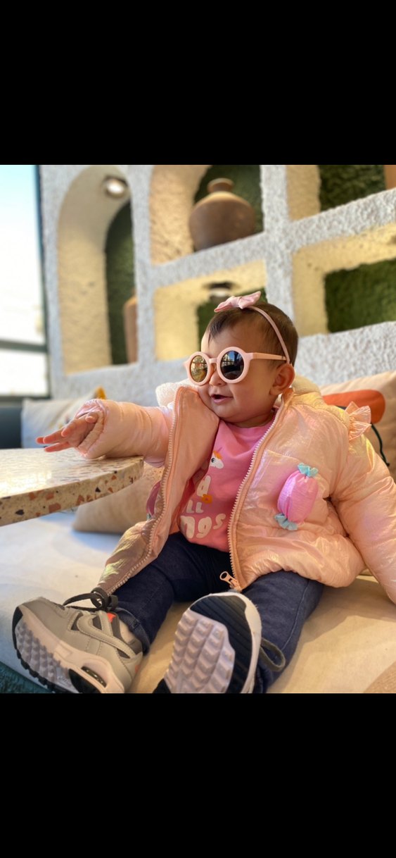 Pembe Kapüşonlu Kabartmalı Bebek Montu - Görsel 2