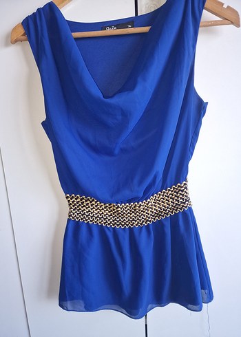 Zincir Detaylı Mavi bluz - Görsel 4