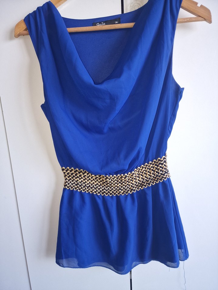 Zincir Detaylı Mavi bluz - Görsel 4