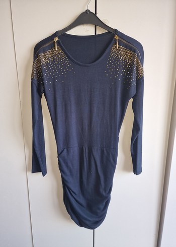 Altın Detaylı Fermuarlı elbise - Görsel 3