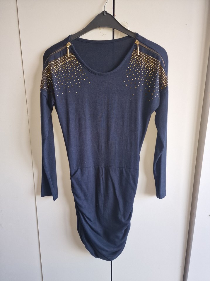 Altın Detaylı Fermuarlı elbise - Görsel 3