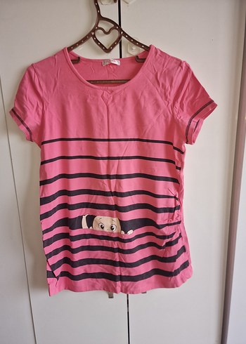 Pembe Midi Hamile tişort - Görsel 3