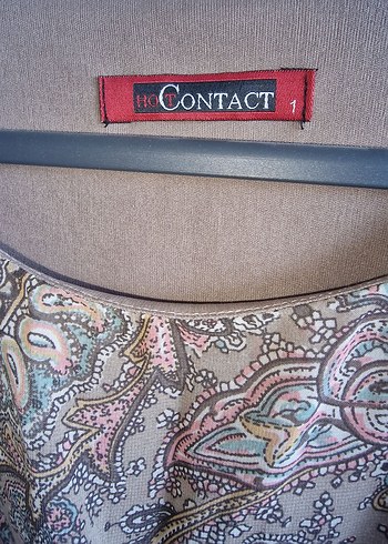 Dik Yaka Kahverengi Yılan Desenli Uzun Elbise - Görsel 2