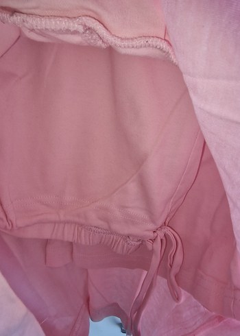 Düğmeli Pembe Keten Hamile pijama - Görsel 3