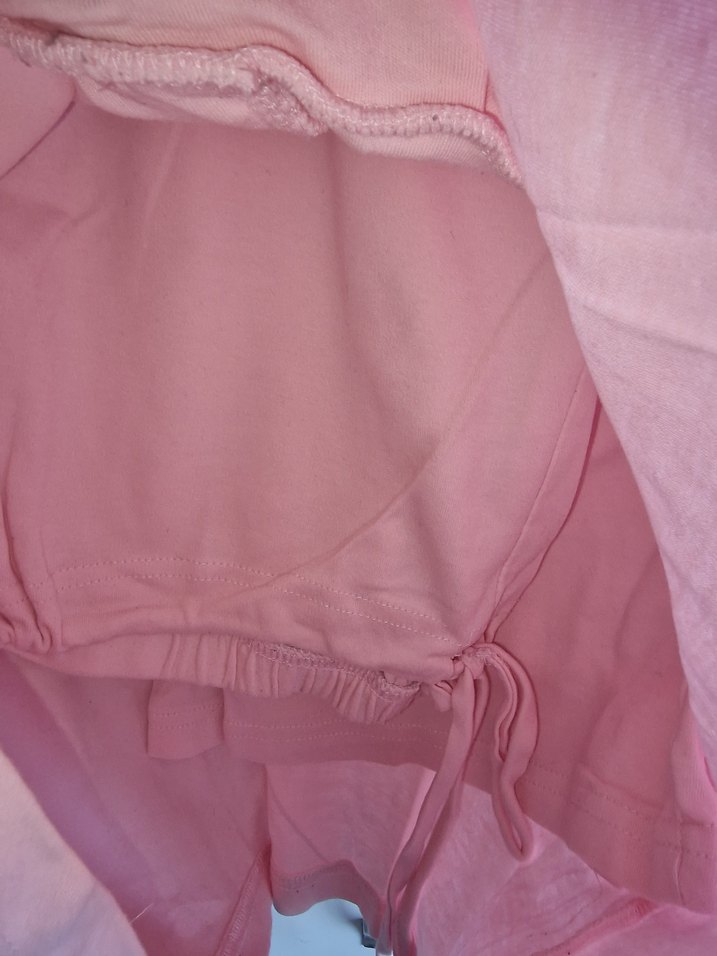 Düğmeli Pembe Keten Hamile pijama - Görsel 3