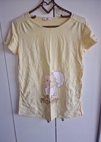 Sarı Hamile tişort - Görsel 3