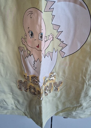 Sarı Hamile tişort - Görsel 2