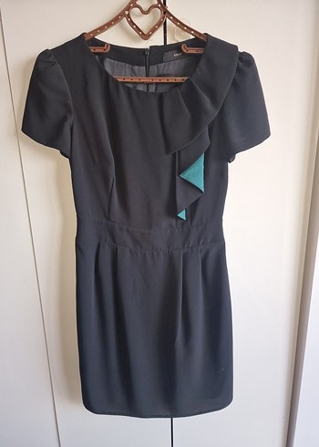 ROMAN Siyah Parlak Midi elbise - Görsel 3