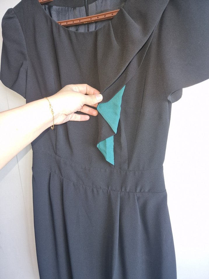 ROMAN Siyah Parlak Midi elbise - Görsel 2