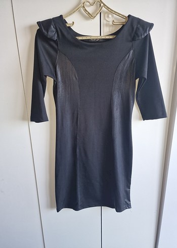 Parlak Siyah elbise - Görsel 4