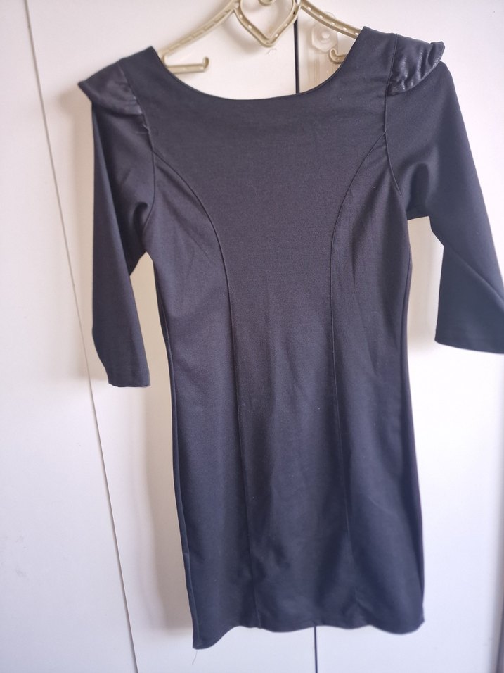 Parlak Siyah elbise - Görsel 2