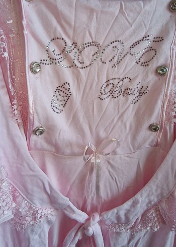 Nakışlı Pembe Hamile ve Emzirme Gecelik - Görsel 2