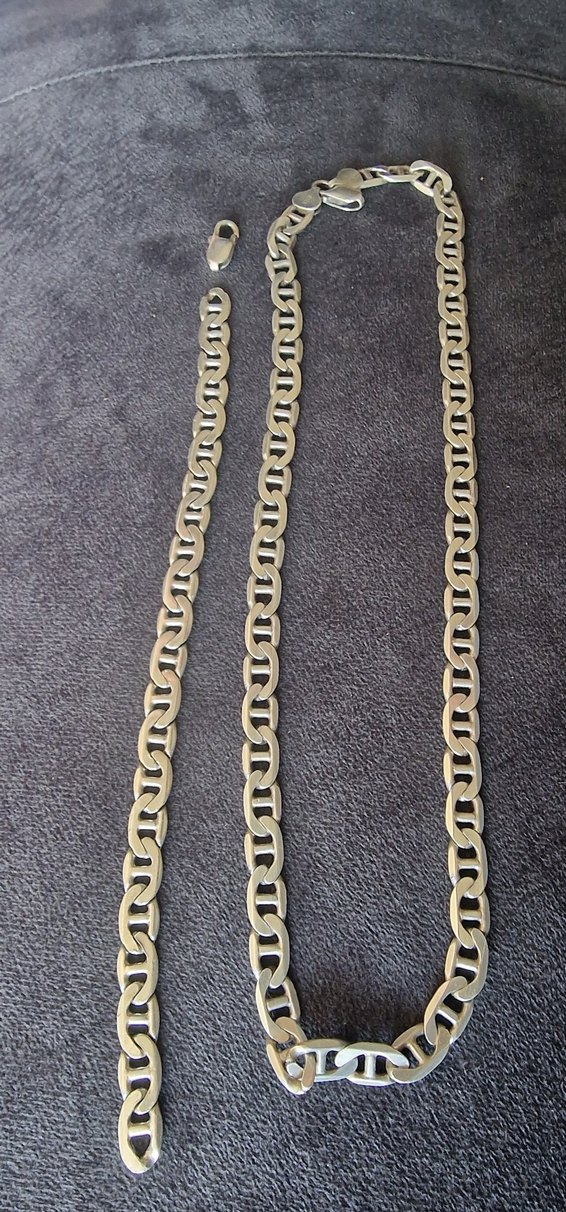 925 GÜMÜŞ İTALY ZİNCİR KOLYE BİLEKLİK TAKIMI - Görsel 3