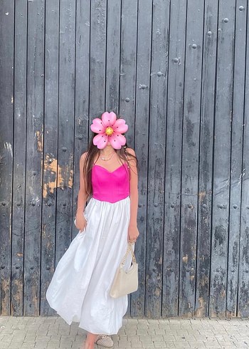 Pembe askılı korse
