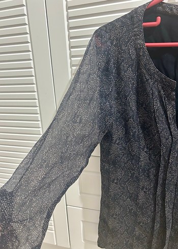 V Yaka füme kolları transparan bluz carol - Görsel 3