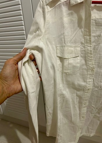 Beyaz pamuklu Mango gömlek - Görsel 2