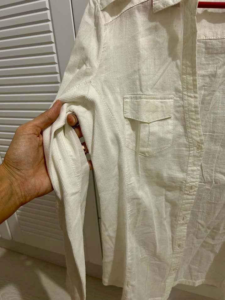 Beyaz pamuklu Mango gömlek - Görsel 2