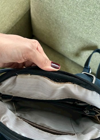 Deri Mavi Sırt Çantası yepyeni - Görsel 5