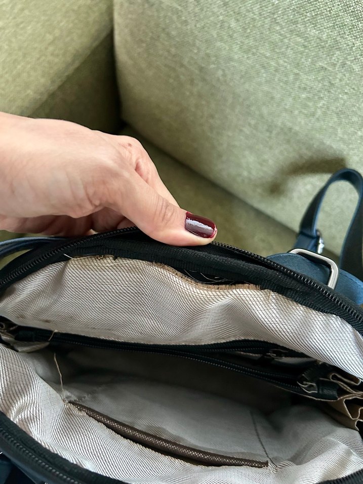 Deri Mavi Sırt Çantası yepyeni - Görsel 5