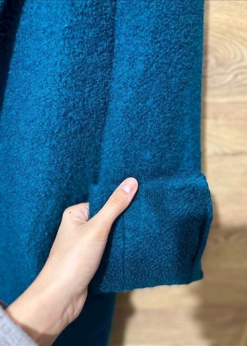 MANGO Petrol Mavisi Kaban - Görsel 3