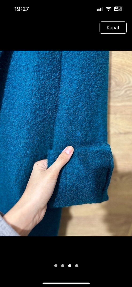 MANGO Petrol Mavisi Kaban - Görsel 3