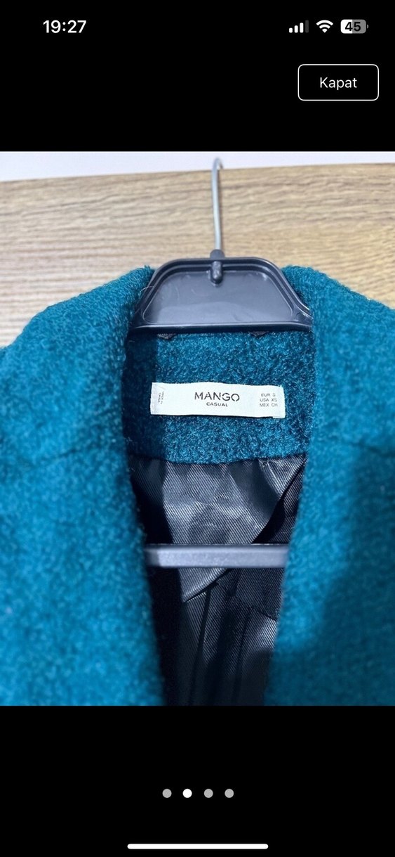 MANGO Petrol Mavisi Kaban - Görsel 2