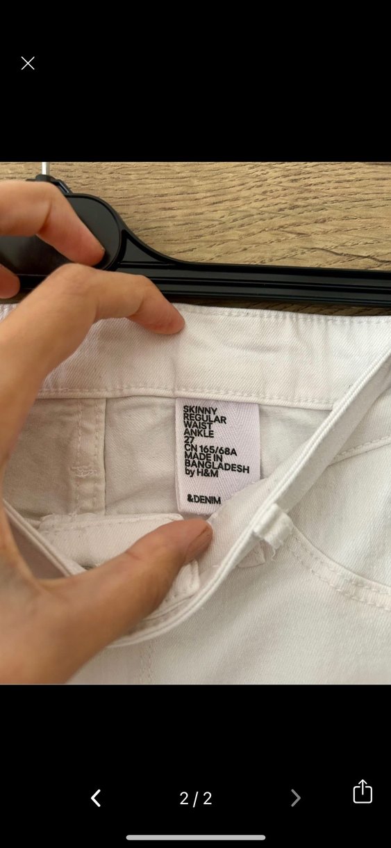 H&M beyaz skinny reguler jean - Görsel 2