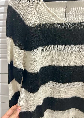 Mango Çizgili Yün Kazak - Görsel 3