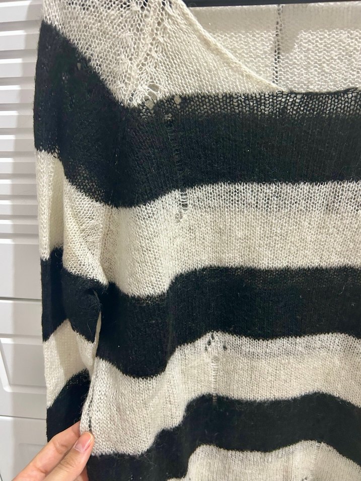 Mango Çizgili Yün Kazak - Görsel 3