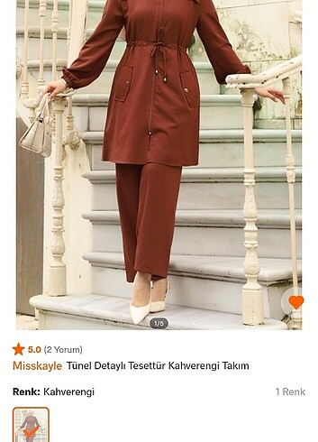 44 Beden kahverengi Renk İkili Takım 