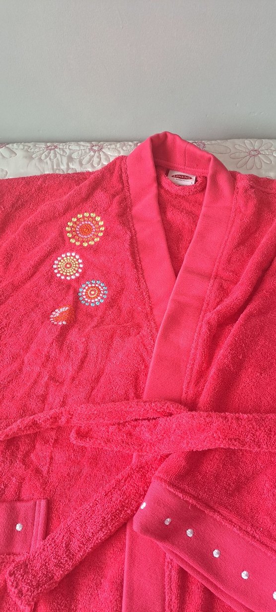 Kırmızı Bohem Kadın Bornoz - Görsel 4