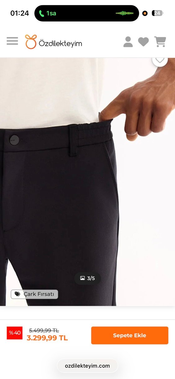 Siyah Regular Fit Erkek Pantolon - Görsel 2