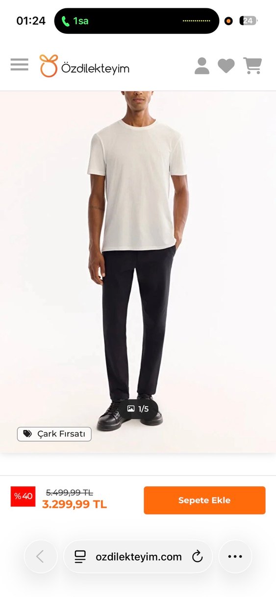 Siyah Regular Fit Erkek Pantolon - Görsel 3