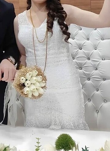 38 Beden beyaz Renk Nikah abiyesi (Elbisesi) Tertemiz