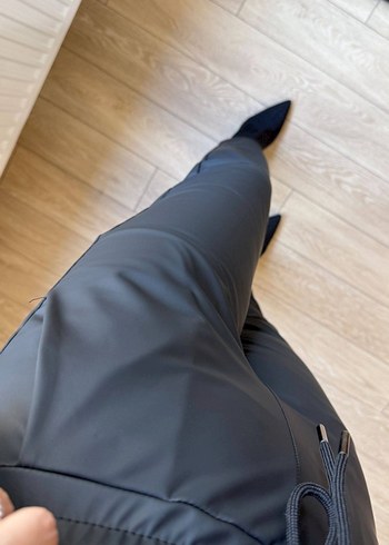 Deri Beli Bağlamalı Rahat Kadın Pantolon  - Görsel 5