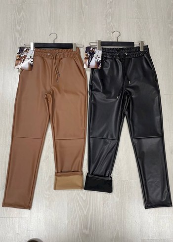 Deri Beli Bağlamalı Rahat Kadın Pantolon  - Görsel 7