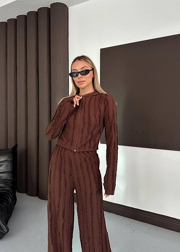 Bej Kadın Uzun Kollu Rahat Eşofman Takımı - Görsel 3