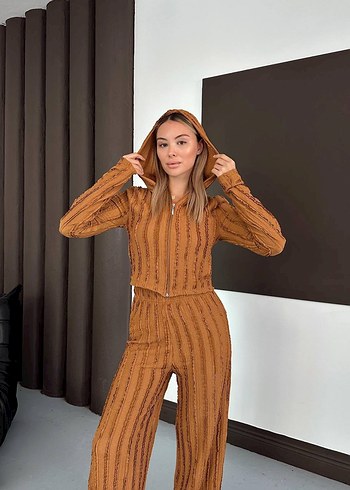 Bej Kadın Uzun Kollu Rahat Eşofman Takımı - Görsel 8