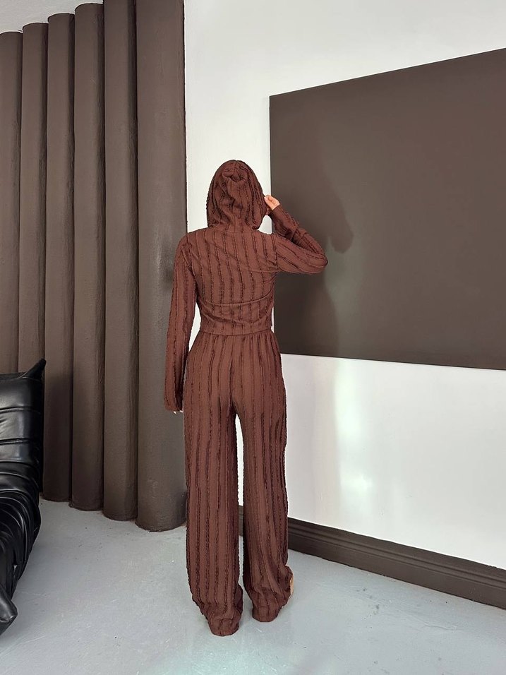 Bej Kadın Uzun Kollu Rahat Eşofman Takımı - Görsel 4