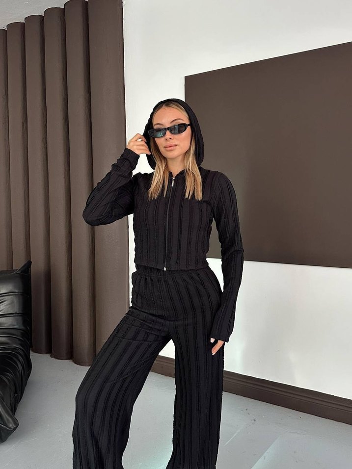 Bej Kadın Uzun Kollu Rahat Eşofman Takımı - Görsel 5