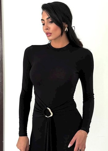 Uzun Kemerli Kadın Elbise - Görsel 6