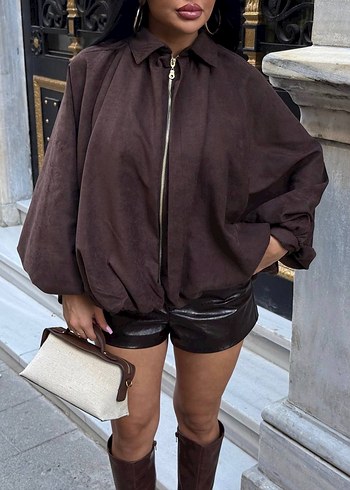 Süet Bomber Ceket  - Görsel 10