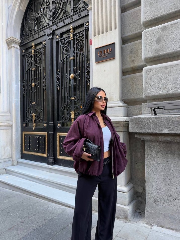 Süet Bomber Ceket  - Görsel 3