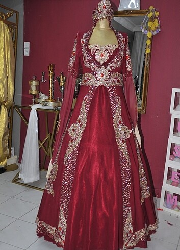 38 Beden bordo Renk Kaftan